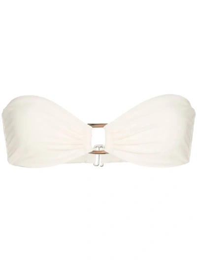 Anemone Tortoiseshell Ring Bandeau Bikini Top In White