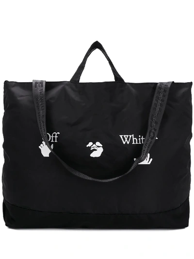 Off-white Black Pvc Logo Tote