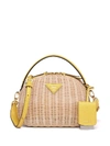 PRADA ODETTE WICKER SHOULDER BAG