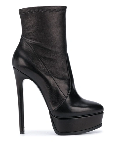 Casadei Platform Ankle Boots In Black