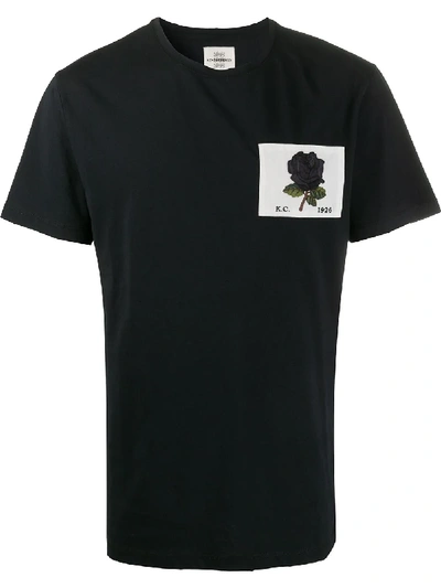 Kent & Curwen Embroidered Rose T-shirt In Black