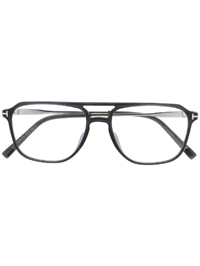 TOM FORD DOUBLE-BRIDGE PILOT-FRAME GLASSES