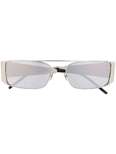 Saint Laurent Sl 366 Lenny Rectangle-frame Sunglasses In Metallic