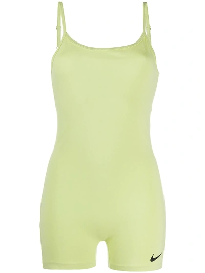 Nike Fitted Logo Print Playsuit In Green