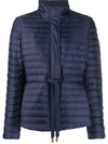 Michael Michael Kors Drawstring Waist Puffer Jacket In Blue