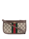 GUCCI GG SUPREME-CANVAS WEB STRIPE SHOULDER BAG