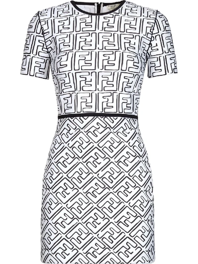 Fendi X Joshua Vides Ff Print Dress In White | ModeSens