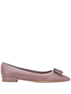 FERRAGAMO ZERI LEATHER BALLET FLATS