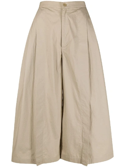 Pre-owned Issey Miyake 1970s Cotton Pleated Trousers In Neutrals