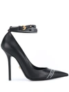 VERSACE LOGO-BAND POINTED PUMPS