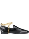 BY FAR CHAIN ANKLE STRAP LOAFERS