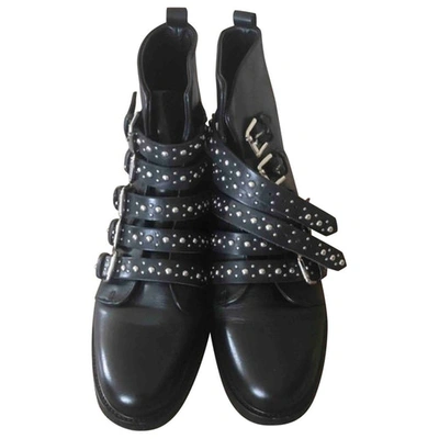 Pre-owned Maje Black Leather Ankle Boots
