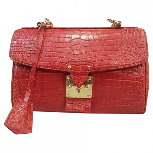 Pre-Owned Louis Vuitton Red Alligator Handbag | ModeSens