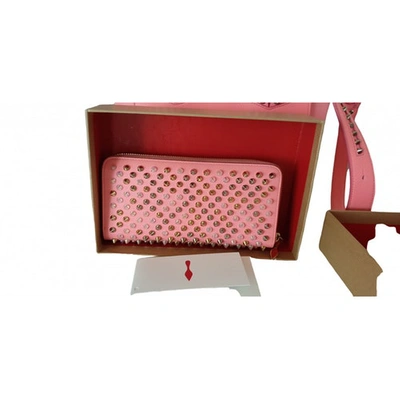 Pre-owned Christian Louboutin Panettone Pink Leather Wallet