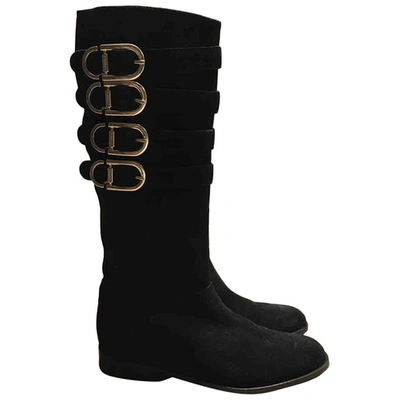 Pre-owned Pinko Black Suede Boots