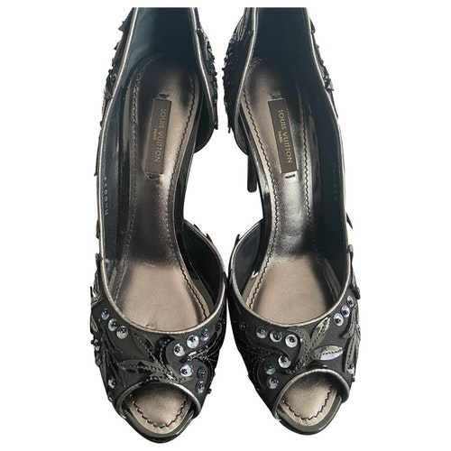 Pre-Owned Louis Vuitton Black Glitter Heels | ModeSens