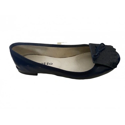 Pre-owned Repetto Navy Leather Ballet Flats