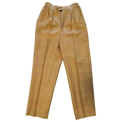 Pre-owned Burberry Camel Wool Trousers