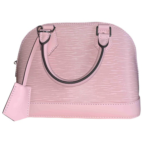 Pre-Owned Louis Vuitton Alma Bb Pink Leather Handbag | ModeSens