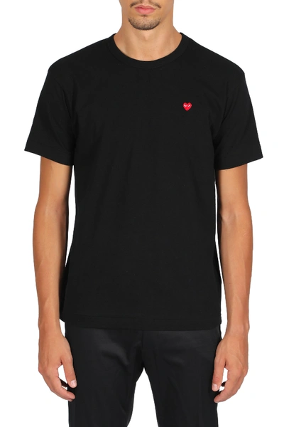 Comme Des Garçons Play Red Heart Patch T-shirt In Nero