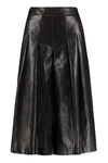 BOUTIQUE MOSCHINO FAUX LEATHER WIDE-LEG TROUSERS,11429434