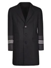 NEIL BARRETT STRIPE APPLIQUE COAT,11429266