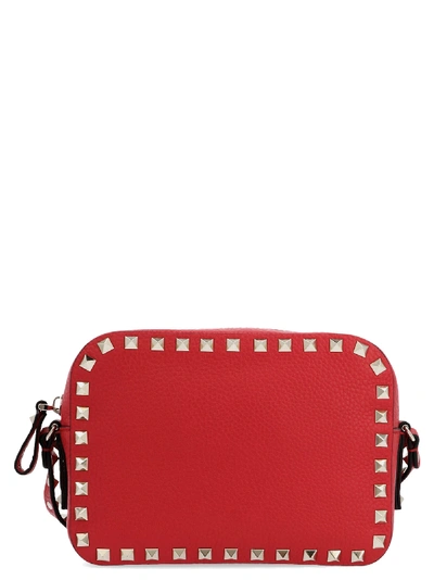 Valentino Garavani Rockstud Leather Camera Bag In Rouge Pure