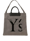 Y'S LOGO CANVAS SHOPPING TOTE