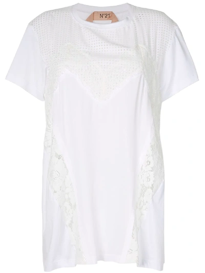 N°21 Panelled T-shirt In White