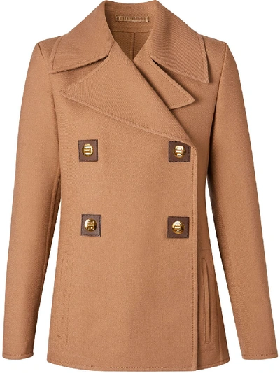 Burberry Double-faced Peacoat In Braun