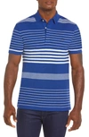 LACOSTE STRIPE COTTON & LINEN PIQUE POLO,PH5044