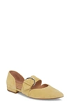 Linea Paolo Dean Pointy Toe Flat In Straw Suede