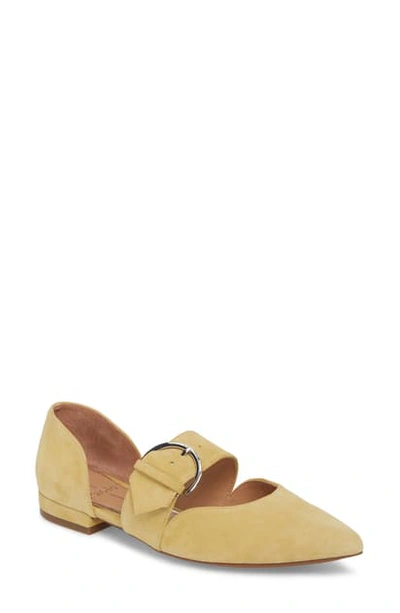 Linea Paolo Dean Pointy Toe Flat In Straw Suede