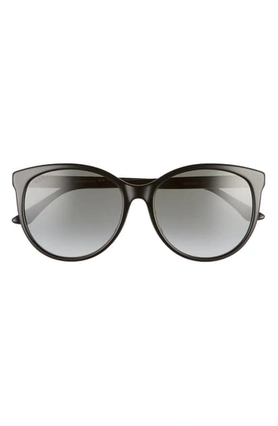 Gucci 56mm Round Sunglasses In Black/ Grey