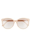 Gucci 56mm Round Sunglasses In Milky Nude/ Light Nude