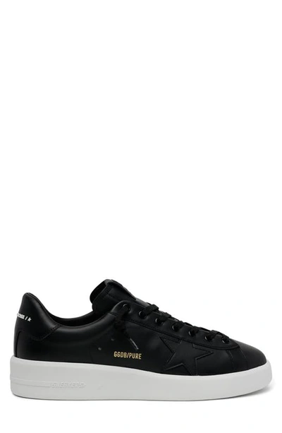 Golden Goose And White Purestar Leather Sneakers In Black