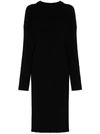 BOTTEGA VENETA BLACK RIBBED DRESS,041737B8-767A-548D-00BB-975208FE8463