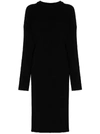 Bottega Veneta Open-back Ribbed-knit Sweater Dress In Black