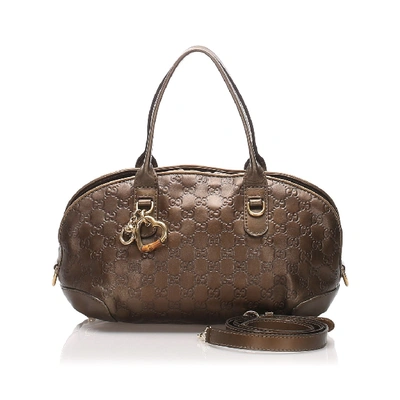 Gucci Ssima Heart Bit Satchel In Brown