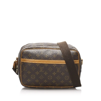 Pre-owned Louis Vuitton Monogram Reporter Pm In Brown