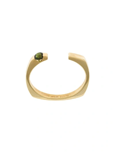 Aliita 9kt Yellow Gold Tourmaline Open Ring In Not Applicable