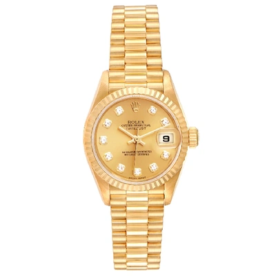 Rolex President Datejust Yellow Gold Diamond Ladies Watch 79178 Box Papers In Not Applicable