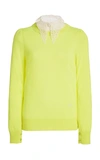 ADAM LIPPES LACE-ACCENTED WOOL SWEATER,805201