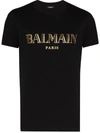 Balmain Printed Logo Cotton Jersey T-shirt In Black