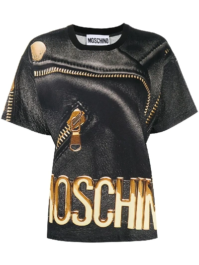 Moschino Logo-print Short-sleeve T-shirt In Black