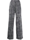 OFF-WHITE TWEED WIDE-LEG TROUSERS