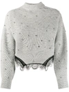 SELF-PORTRAIT EMBELLISHED RIBBED JUMPER