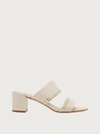Ferragamo Women's Trabia Embellished Block Heel Slide Sandals In White