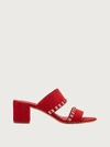 Ferragamo Women's Trabia Embellished Block Heel Slide Sandals In Red