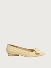 Ferragamo Viva Vara Bow Ballerina Shoes In Beige